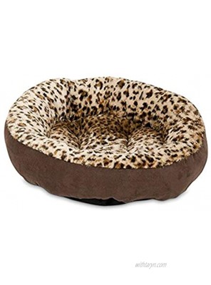 Aspen Pet Round Animal Print Pet Bed for Small Dogs and Cats 18-inch by 18-inch
