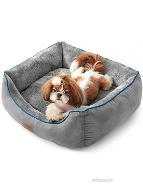 Bedsure Small Dog Bed for Small Dogs Washable Cat Beds for Indoor Cats 20 Inches Rectangle Cuddle Puppy Bed with Anti-Slip Bottom