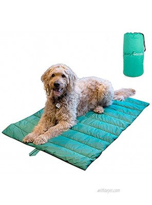 BomGaroto Portable Pet Mat 46.5 x 33 Inch Cat and Dog Mat for Crate Bed Dog Cage Fireside or Camping! Waterproof Dog Beds for Medium Dogs and Small Dogs. Large Dog Bed with Storage Carry Bag