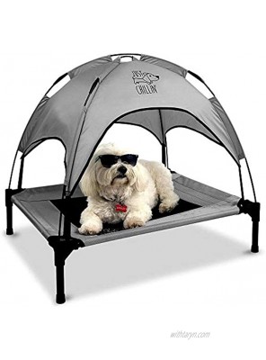 Floppy Dawg Just Chillin' Elevated Dog Bed. Medium and Large Size Dog Cots in a Variety of Colors. Removable Canopy. Used as an Indoor or Outdoor Dog Bed. Lightweight and Portable.