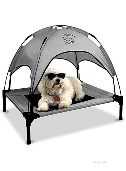 Floppy Dawg Just Chillin' Elevated Dog Bed. Medium and Large Size Dog Cots in a Variety of Colors. Removable Canopy. Used as an Indoor or Outdoor Dog Bed. Lightweight and Portable.
