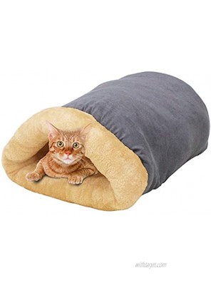 GOOPAWS 4 in 1 Self Warming Burrow Cat Bed Pet Hideway Sleeping Cuddle Cave