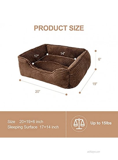 INVENHO Pet Beds for Small Medium and Large Dogs and Cats Rectangle Machine Washable Sleeping Dog Sofa Bed Non-Slip Bottom Breathable Soft Puppy Bed Durable Orthopedic Calming Pet Cuddler