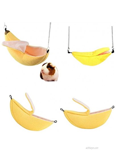 ISMARTEN Banana Hamster Bed House Hammock Small Animal Warm Bed House Cage Nest Hamster Accessories for Sugar Glider Hamster Small Bird Pet Banana