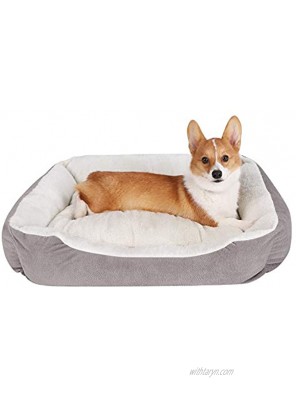 JEMA Rectangle Dog Bed for Medium Dogs- Lounger for Dogs & Cats with Non Slip Waterproof Bottom,Medium Cuddler Pet Bed