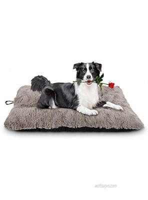 JOEJOY Dog Bed Crate Pad Non-Slip Pet Mattress Tufted Fluffy Kennel Sleeping Mat 24 30 36 42 Inch Washable for Large Medium Small Dogs and Cats