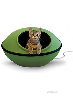 K&H PET PRODUCTS Thermo-Mod Dream Pod Heated Pet Bed 22 Inches Green Black