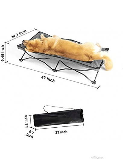 maxpama Portable Elevated Dog Beds for Large Dogs Camping Raised Pet Beds Durable and Breathable Travel Sleeping Cot with 47 Inches Long Indoor or Outdoor Use