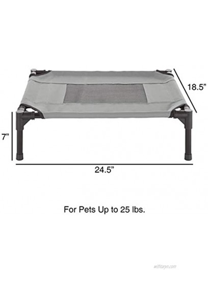 PETMAKER Elevated Dog Bed – 24.5x18.5 Portable Bed for Pets with Non-Slip Feet – Indoor Outdoor Dog Cot or Puppy Bed for Pets up to 25lbs Gray