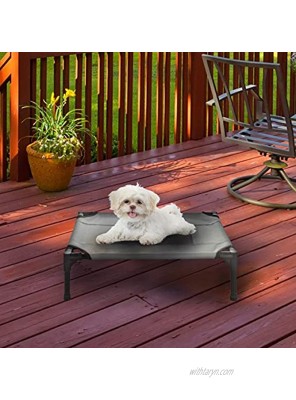 PETMAKER Elevated Dog Bed – 24.5x18.5 Portable Bed for Pets with Non-Slip Feet – Indoor Outdoor Dog Cot or Puppy Bed for Pets up to 25lbs Gray