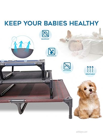 suddus Elevated Dog beds Waterproof Outdoor Portable Raised Dog Bed Dog Bed Off The Floor Dog Bed Easy Clean Indoor or Outdoor Use Multiple Sizes…