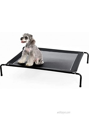 SUPERJARE Elevated Dog Bed Cot 43” Portable Raised Pet Cooling Cot for Medium Dogs with Durable Frame and Breathable Mesh Indoor or Outdoor Use Black