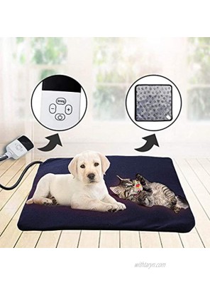 TIMCANPY Pet Heating Pad for Cats Dogs with Timer and Temperature 18" x 18" Electric Heating Pad for Dogs and Cats Indoor Electric Heated Pet Mat Steel Chew Resistant Waterproof Small Animal Warm Mat