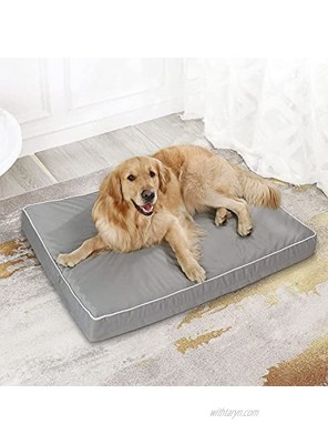 Western Home Dog Beds for Large Dogs Orthopedic Dog Bed with Egg Foam Pet Crate Bed with Cooling Fabric Washable Removable Cover Grey 36 inches
