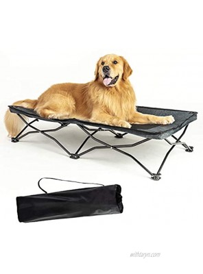 YEP HHO Large Elevated Folding Pet Bed Cot Travel Portable Breathable Cooling Mesh Sleeping Dog Bed 42 Inches Long