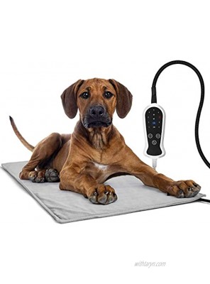Amzdest Pet Heating Pad Electric Heating Pad for Dogs and Cats Indoor Warming Mat with Chew Resistant Steel Cord & Washable Cover Waterproof Cat Dog Heated Pet Bed Pad with 2 Auto Constant Control