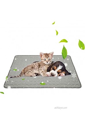 Cooling Mat for Dogs Cats Ice Silk Pet Self Cooling Pad Blanket Self-Cooling Mattress Pad for Pet Beds Kennels Couches Floors Car SeatsGray L