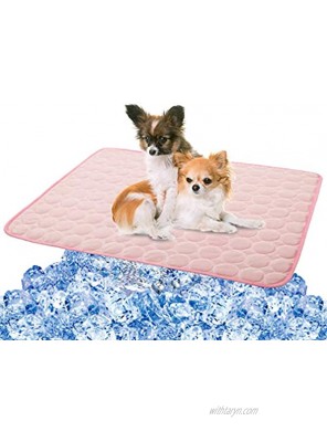 Cooling Mat Pad for Dogs Cats Ice Silk Mat Cooling Blanket Cushion for Kennel Sofa Bed Floor Car Seats Cooling XL:40 x 28 inches Pink