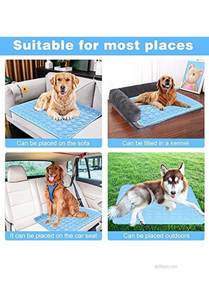 Dog Cooling Mat Cooling Mat for Dogs and Cats Portable & Washable Summer Self Cooling Pads Super Absorbent Ice Pet Cool Pad 28IN40IN Blue