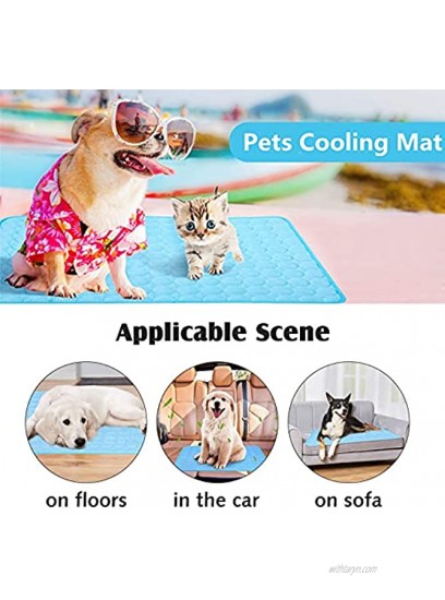 Dog Cooling Mat Cooling Mat for Dogs and Cats Portable & Washable Summer Self Cooling Pads Super Absorbent Ice Pet Cool Pad 28IN40IN Blue