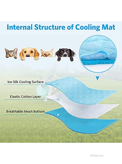 Dog Cooling mat Cooling mat for Dogs Cats pet Reusable Bed mat Washable ice Silk mat self Cooling Sleeping Kennel pad