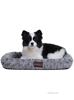KEMULUS 35 28 20 Bolster Dog Crate Bed Soft Plush Dog Mat Machine Washable Kennel Pad Cotton Cat Mat Deluxe Pet Bed for Large Medium Small Dog Cat