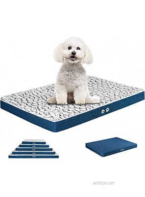 KROSER 24 30 36 42 48 Reversible Dog Bed Warm&Cool Stylish Pet Mattress Bed with Water Absorbing & Waterproof Linings Removable Machine Washable Cover Firm Support Pet Mat for Dogs 25-110lbs