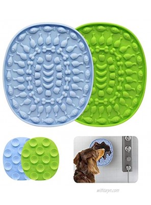 M MEIION 2pcs Dog Washing Distraction Device Dog Lick Mat Dog Lick Pad Dog Bath Lick Mat with Suction Slow Feeder