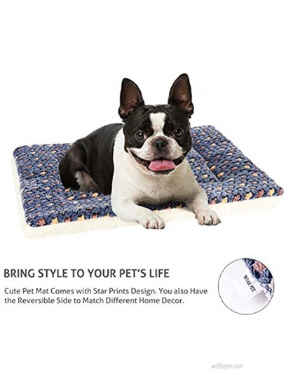 Mora Pets Ultra Soft Pet Dog Cat Bed with Cute Prints | Reversible Fleece Crate Bed Mat | Machine Washable Pet Bed Liner