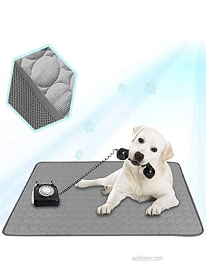 Peswety Cooling Dog Mat Cat Pet Pad Mesh Surface Special Cooling Material Self Dog Bed Washable Ice Silk Sofa Bed Floor Car Seats25x19“ Grey