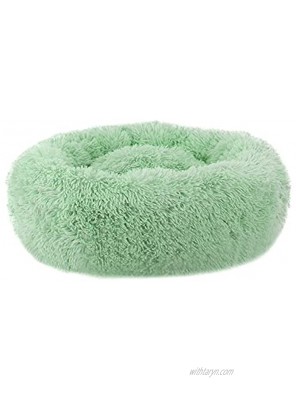 Pet Bed Cat and Dog Bed Luxury Shag Fuax Fur Donut Cuddler Round Donut Indoor Pillow Anti-Slip Waterproof Base Machine Washable for Small Medium Cats and Dogs