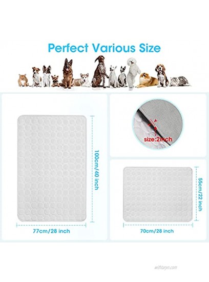 Pet Cooling Mat Portable & Washable Dog Self-Cooling Mat Anti-Slip Cooling Mat Pad for Kennerl Crates and Beds Ice Silk Self Cooling Blanket Non-Toxic Breathable Sleep Bed for Dog Large Gray