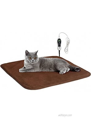 Pet Heating Pad for Cats and Dogs ,18 x 22 Heated Dog Cat Mat with 8 Heat Setting and 7 Timer Adjustable Pet Bed Warmer with Waterproof Cover ,Indoor Warming Mat for Small Medium Pet by ZXU