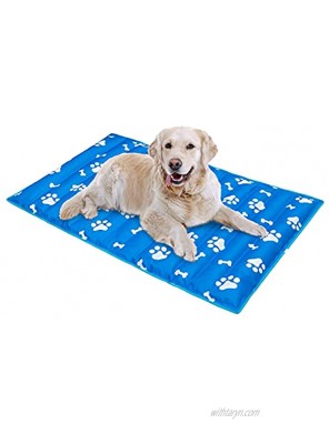 SCENEREAL Extra Large Dog Cooling Mat 47.2x29.5 Dog Summer Sleeping Bed Pad Water Injection Durable Paw Pattern Dog Mat for Small Medium Large Dogs Cats