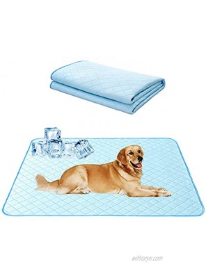 Self Cooling mat for Dogs 48x60 Washable Dog Cooling Pad Reusable Ice Silk Pet Cooling Blanket with Super Absorption Non-Slip Puppy Pee Pads for Training in Kennel Sofa Bed Floor in Summer