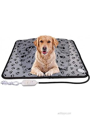 wangstar X-Large Pet Heating Pad & Pet Heated Blanket Warm Pet Heat Mat for Dogs Cats with Chew Resistant Steel Cord Waterproof Electric Heating Pad 28X23.6 in