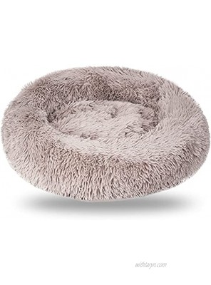 Zone Tech 60cm Round Cushion Orthopedic Pet Bed Premium Quality Washable Donut-Shaped Ultra Soft Plush Cushion Bed for Pets