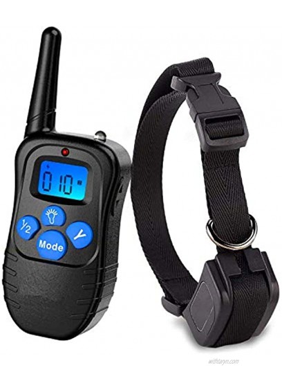 Dog Training Collar Rechargeable Dog Shock Collar Waterproof E-Collar with 3 Safe Training Modes Vibration Shock and Tone Up to 990FT Remote Range