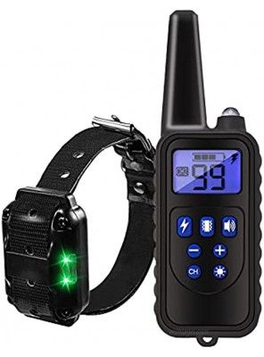 EMHFLYFN Dog Training Collar Shock Collars for Dogs with Remote 2600 Ft Remote Control Range with 4 Modes Beep Vibration Shock Built-in Bright Led Light Rechargeable Waterproof Collars