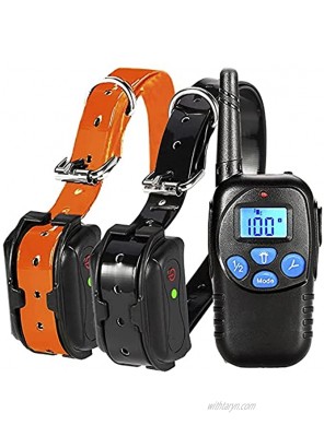 Fettish Dog Training Collar Rechargeable & Waterproof Electric Remote Dog Shock Collar with LED Light Beep Vibration Safety Shock Modes for Small Medium Large Training Collars