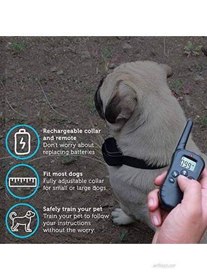 Paws & Pals Shock Collar for Dogs Safe w Adjustable Intensity Waterproof Electric Re-Chargeable Best for S M L X-Large Dog Bark Remote Control Training Collar | Up-to 330 Yards LCD 100LV