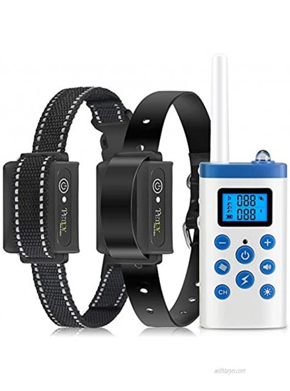 PetJoy Shock Collar for 2 Dogs Up to 3600ft of Remote Range Dog Training Collar 2-in-1 Automatic Bark Collar with Remote for Small Medium and Large Dogs