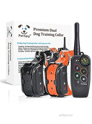 PetSpy M686B Dog Trainer Shock Collar for 2 Dogs with Vibra and Beep Fully Waterproof Remote Training E-Collars
