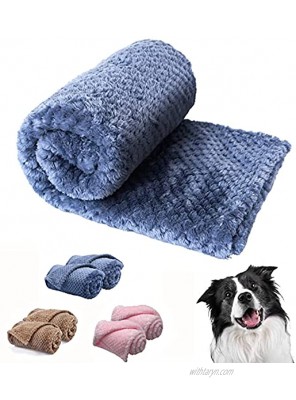 1 Pack 2 Dog Puppy Blanket Small Medium Pet Cat Blankets Fleece Soft Warm Pup Doggy Throws Blue Large Washable 29x18In