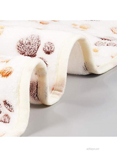 2 Pack Super Soft Premium Fluffy Pet Dog Blanket kiwitatá Cute Fleece Paw Print Throw Blanket for Kitties PuppiesLarge