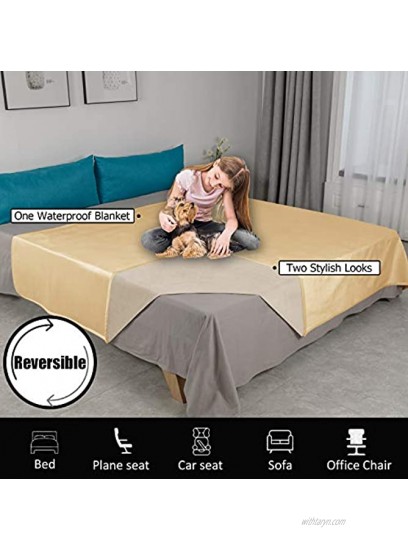 Ameritex Pet Bed Blanket Reversible 100% Waterproof Velvet Super Soft for Sofa and Bed