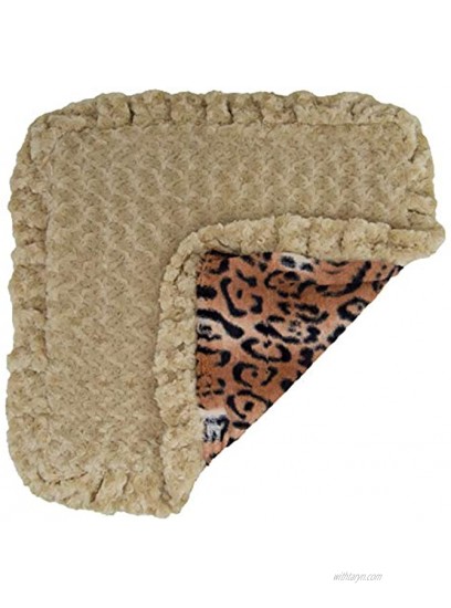 Bessie and Barnie Camel Rose Chepard Luxury Ultra Plush Faux Fur Pet Dog Cat Puppy Super Soft Reversible Blanket Multiple Sizes