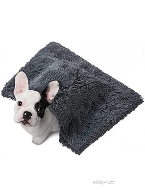 CAROMIO Fluffy Dog Blanket for Small Dogs Dog Couch Cat Blankets for Indoor Cats Waterproof Puppy Blankets Faux Fur Puppy Snuggle Blanket Bed Cover for Car Dark Grey 24"×30 "