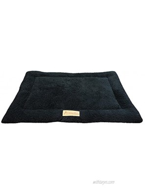 Ellie-Bo Sherpa Fleece Mat Bed in Black Fits 30" Cages and Crates