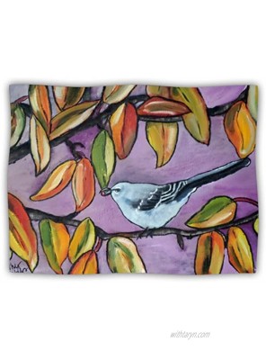 KESS InHouse Cathy Rodgers Mockingbird Purple Orange Pet Blanket 40 by 30-Inch